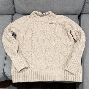 H&M Cream Cable Knit Turtleneck Sweater